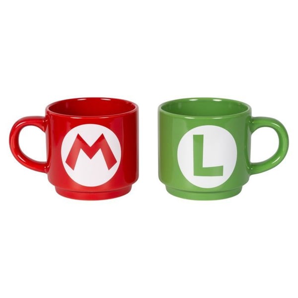 Nintendo - Super Mario - Set med stapelbara muggar "Mario och Luigi Initial" 280ml