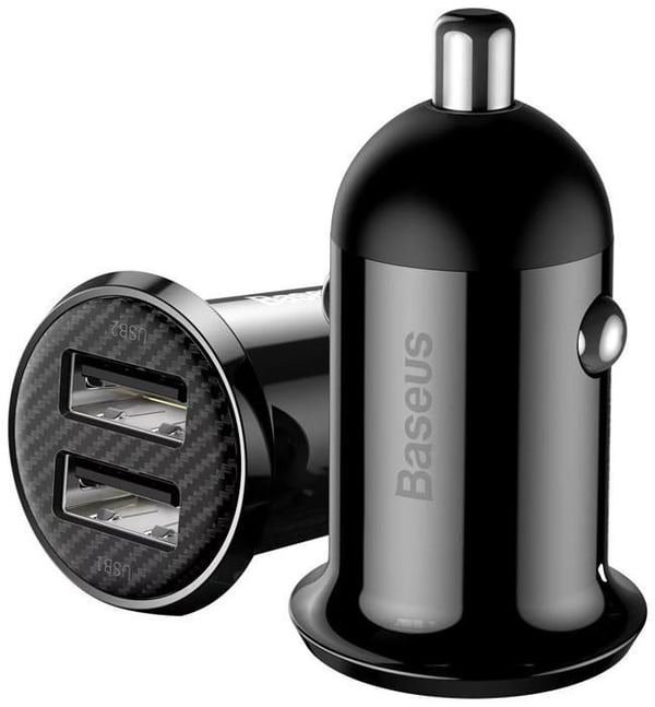 Bil-laddare - Baseus - CCALLP-01 - 4.8A - Dubbel USB - Svart