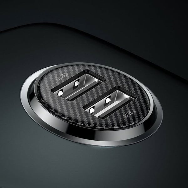 Bil-laddare - Baseus - CCALLP-01 - 4.8A - Dubbel USB - Svart
