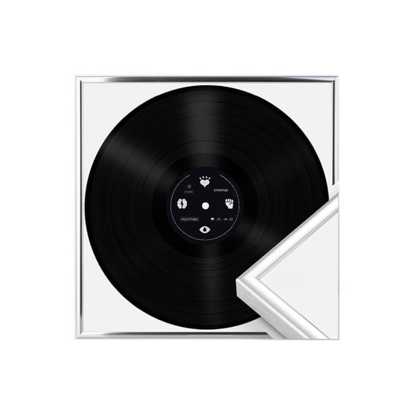 Stöd för vinyl 33 varv 12,5" Dekorativ aluminiumram för skivpresentation Silver