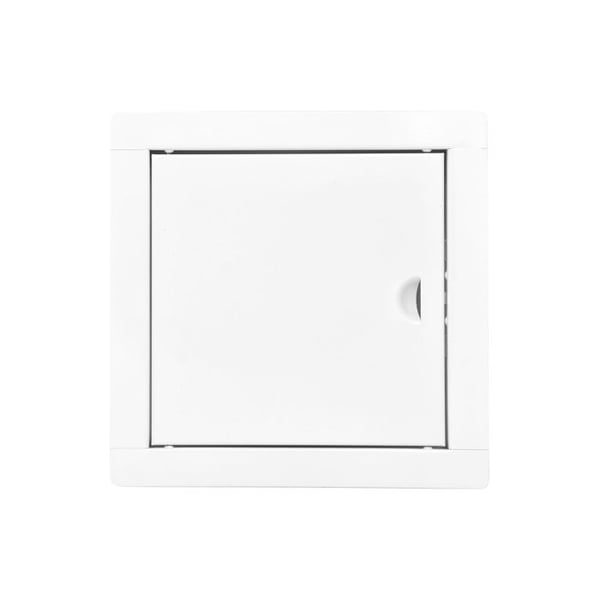 Infälld fyrkantig lock för register i vit stål 20x20cm