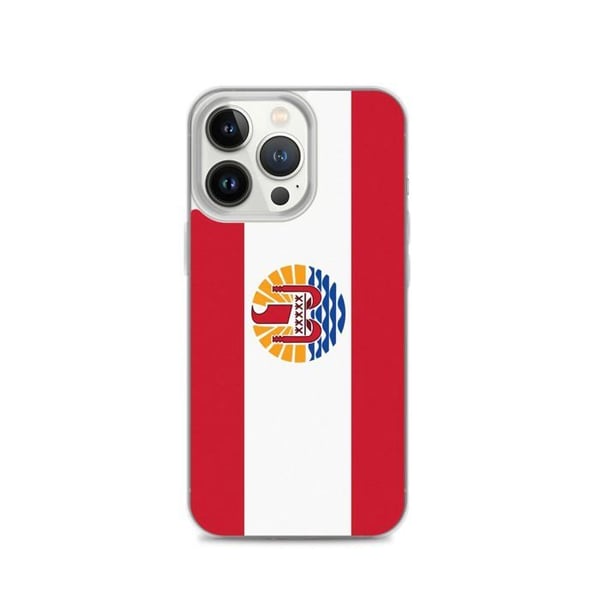Mobilskal – Franska Polynesien flagga – Kompatibel med iPhone 13 Pro – Mjukt fodral – Stöttålig och chockresistent – Pixelforma