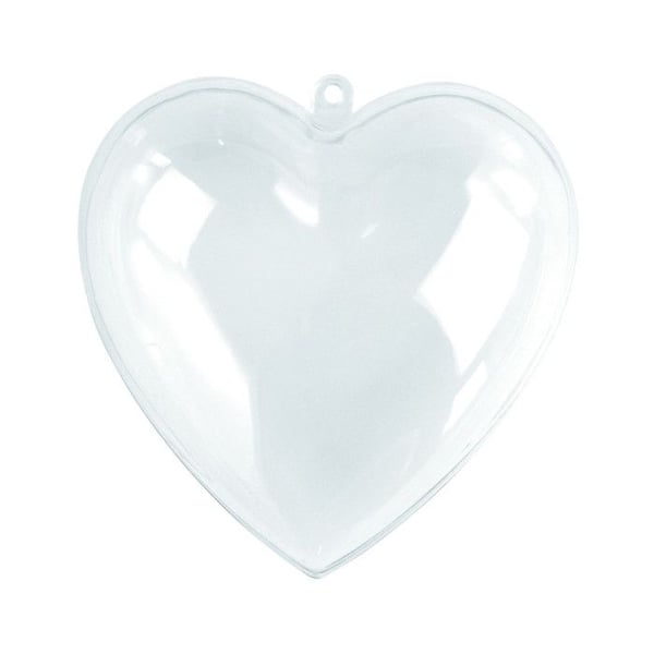 Plasthjärta, 2 delar, 6 cm, kristall
