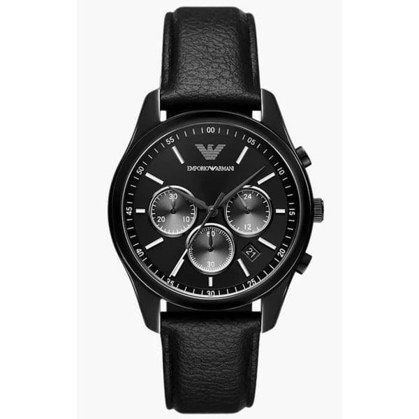 Montre Emporio Armani Herrar AR11583 - Svart Läder - 40mm - 5 bar - Kvarts - Analogisk