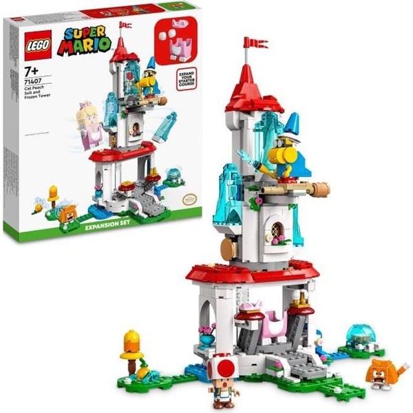 LEGO 71407 Super Mario The Frozen Tower och Peach Cat-kostymexpansionsset, paddaminifigur, slottsleksak, barn 8 år