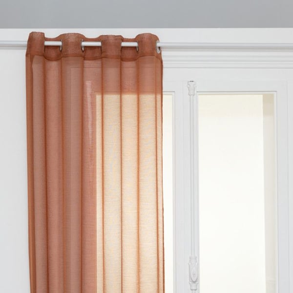 Voile "Moly" som släpper igenom ljus 135 x 240 cm Atmosphera - Terrakotta - Terrakotta -