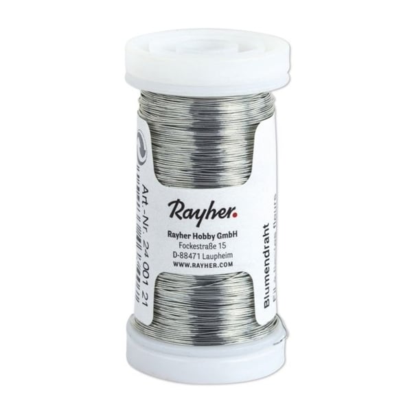 Blomtråd - Rayher Hobby - 2400121 - Platin - 100 m - 0,35 mm