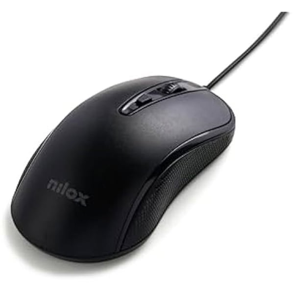 USB-mus med kabel - NILOX - Svart - Optisk teknologi