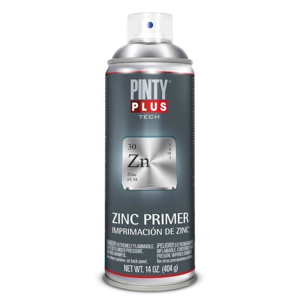 Sprayfärg - PINTY - zinkrik primer - grå matt - 400 mL - korrosionsskyddande