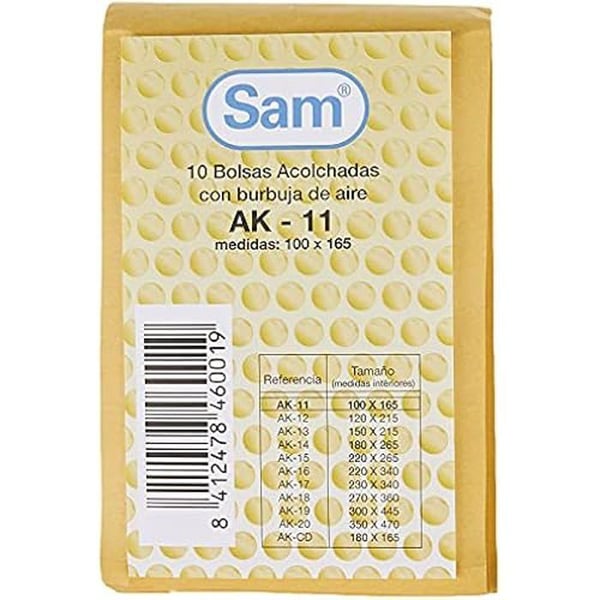 Bubbelkuvert - SAM - Paket om 10 - 100 x 165 mm - Brunt - Blandat