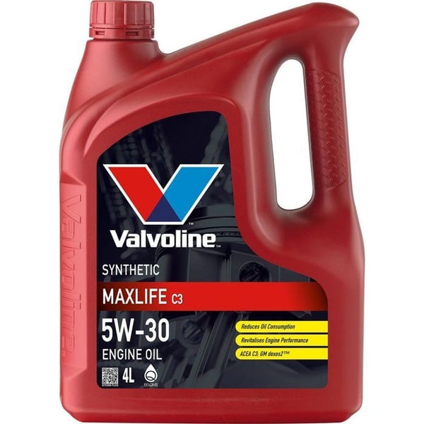 Valvoline Motorolja maxLife C3 5W-30 4L - Högkvalitativ syntetisk smörjolja för bil, förlänger motorlivslängden.