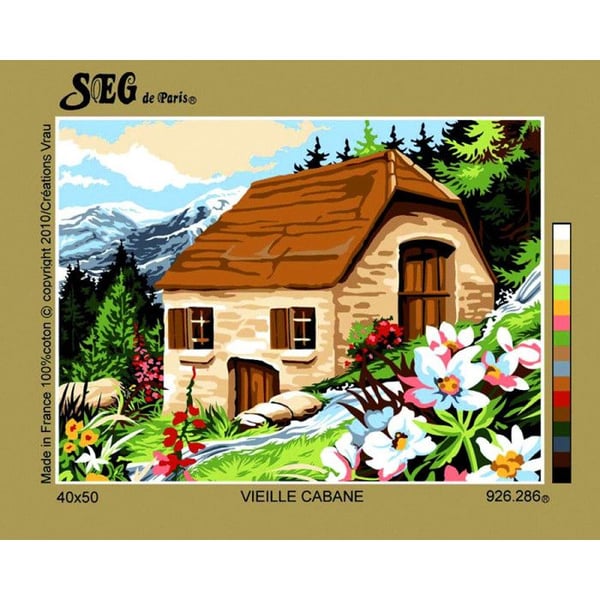Antik duk Gammal stuga 40x50cm - SE926.286