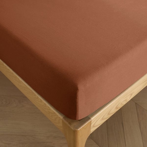 Lakan 90 x 190 cm, 30 cm keps "Premium" för enkelsäng - Premium Paprika