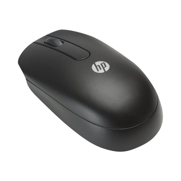 USB trådbunden optisk mus - HP - Svart - USB-anslutning - Optisk detektering - Ergonomisk