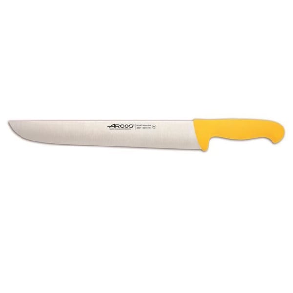 Köttkniv - ARCOS - Prof 292400 - NITRUM rostfritt stål - 35 cm blad - Ergonomisk gul