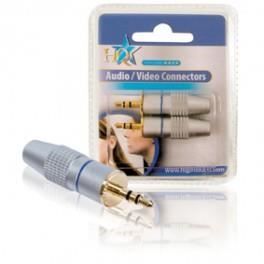Ficher Jack 3,5 mm - HQ - Hane - 24K Guldplätering - Blå Färg - 2 enheter
