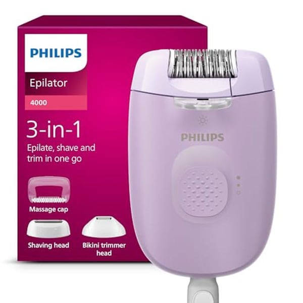 Hårborttagning - Philips - Serie 4000 - Hårborttagning, Rakning och Trimmer - Paj eller sladdlös - LED