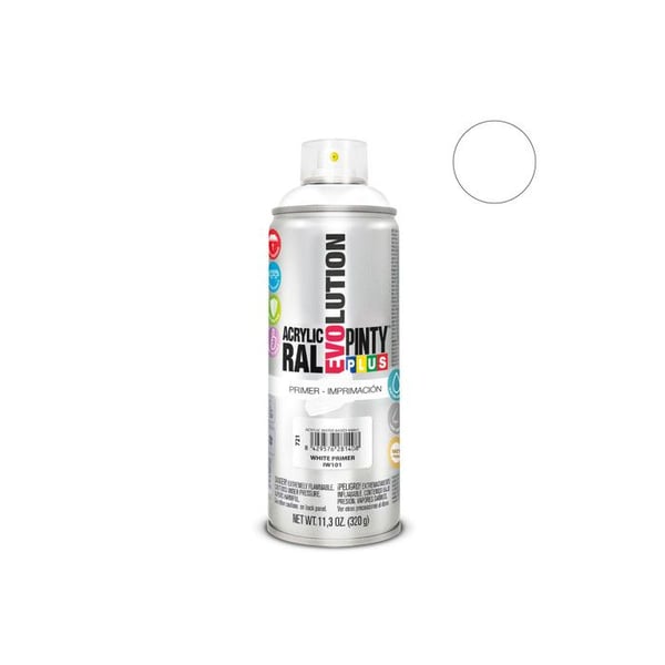 Sprayfärg Pintyplus Evolution Vattenbaserad 520cc Grundfärg Vit Iw101