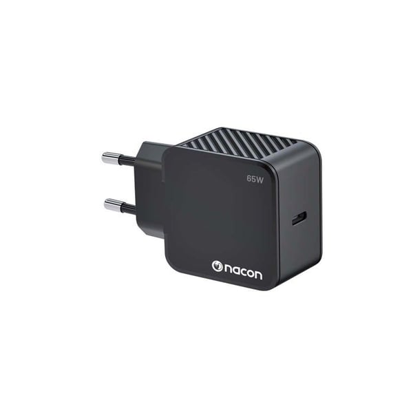 Nacon strömadapter för att ladda Switch och Switch 2 | 65 watt | medföljande USB-C till USB-C laddningskabel