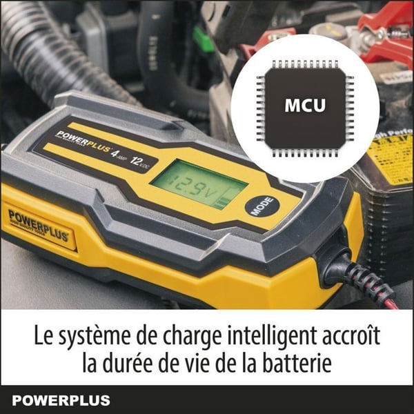 Powerplus Intelligent Bil Laddare POWX4203 - Batteriladdare 12V - 3 till 120 Ah - Vinterläge och Underhållsladdning
