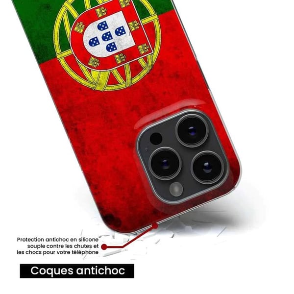 1001Coques - Silikonfodral kompatibelt med Apple iPhone 11 - Mönster med Portugals flagga - Originaldesign tryckt i Frankrike