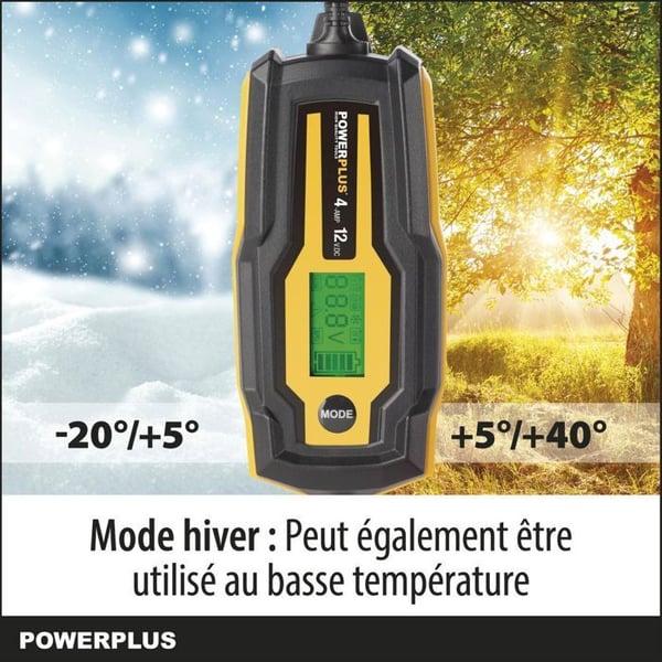 Powerplus Intelligent Bil Laddare POWX4203 - Batteriladdare 12V - 3 till 120 Ah - Vinterläge och Underhållsladdning