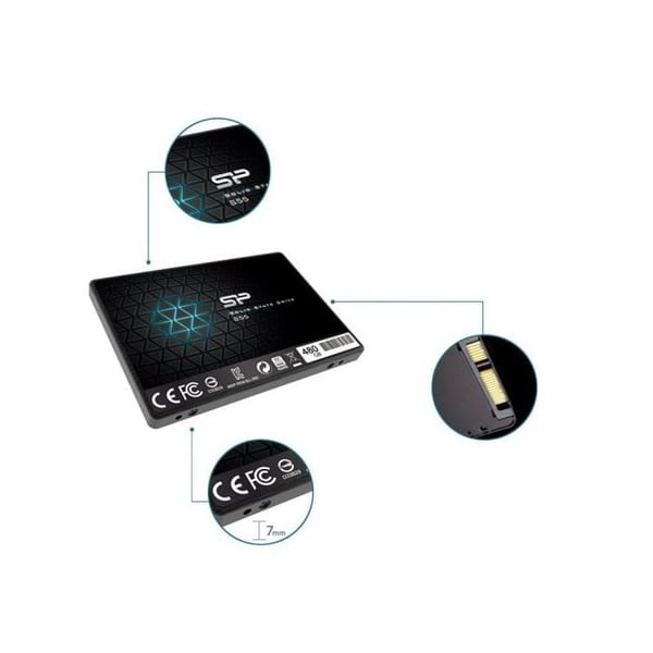 SILICON POWER SSD - SATAIII (TLC) - S55 - 480 GB - 7 mm 2,5" ingångsnivå