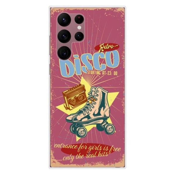 Silicone-skal med tryck - 1001 skal - Samsung Galaxy S22 Ultra - Retro-disco mönster - Optimal skydd