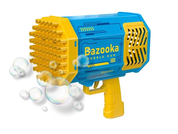 Bazooka med bubblor 69 hål LED - Modell Bubble Gun Gul