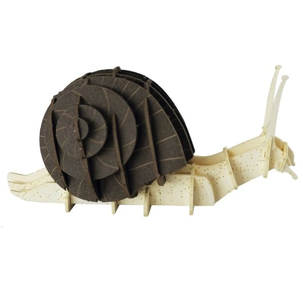 3D-pappermodell - FRIDOLIN - Snigel - Laserskuren kartong - 9 x 4 x 4 cm - Från 8 år