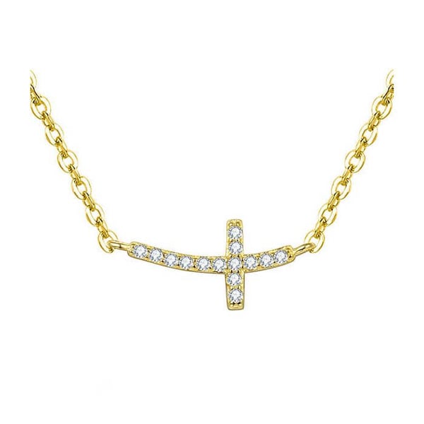 Silverpläterad halsband med kors AGS546/47-GULD
