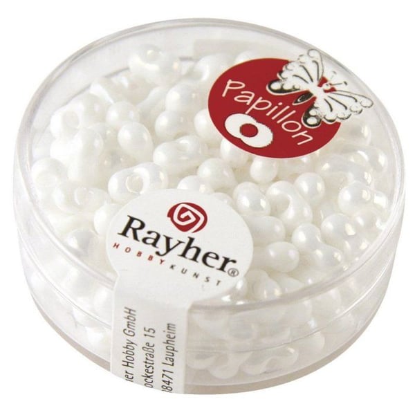 Rocailles fjäril, 3,2x6,5mm, låda 18 g, norrsken
