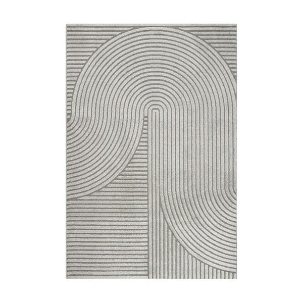 Inomhusmatta - MELIS HOME - Med skulpterade geometriska reliefmönster - 140x200 cm - Grå - Oeko-Tex certifierad
