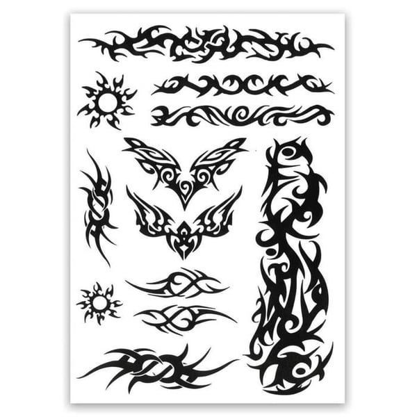 Tillfällig Tatuering - LITEN CLOWN - Tribal - Svart Färg - Lätta att Applicera - Unisex Tillfällig Tatuering - LITEN CLOWN - Tribal - Svart Färg - Lätta att Applicera - Unisex