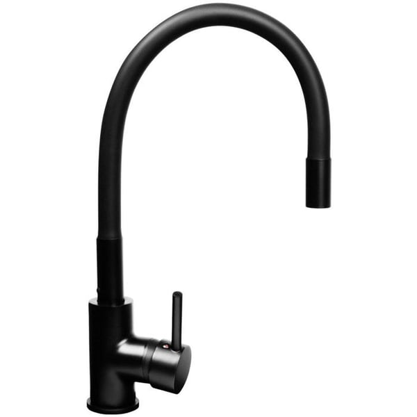 Kökskran - PYRAMIS - FLESSI - Matt svart - Flexibel gummibek - Justerbar höjd 260–440 mm
