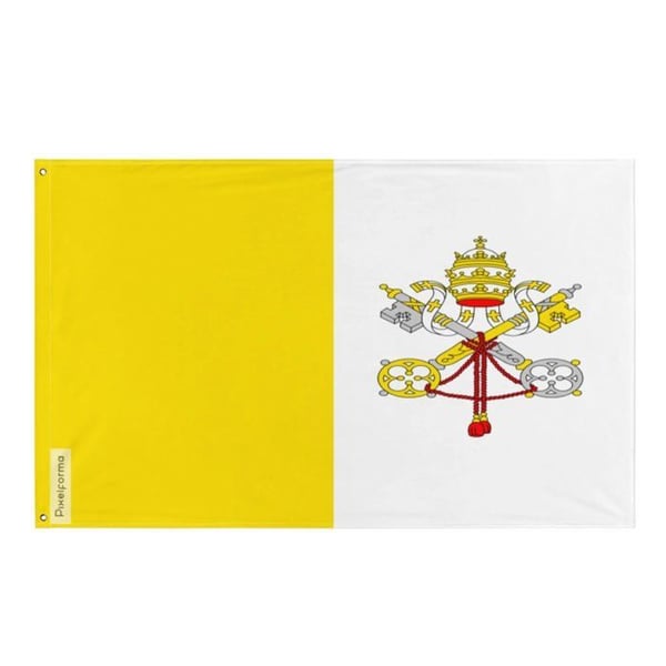 Vatikans flagga – 128 x 192 cm – Hållbar polyester – 2 metallöljett – Inomhus / Utomhus – Pixelforma