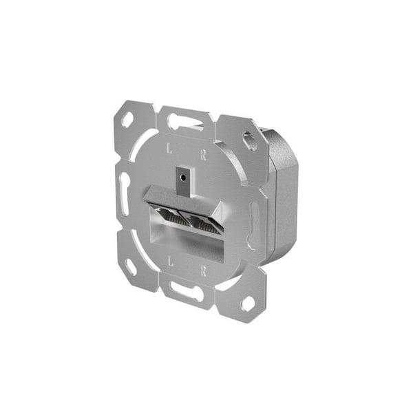 Nätverksuttag, CAT-6a, 10 Gbit/s, skärmad, 2 portar, infälld montering