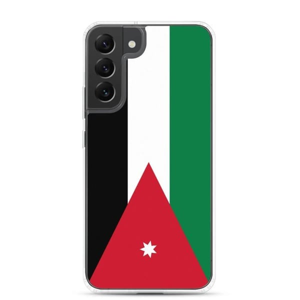 Mobilskal – Jordaniens flagga – Kompatibel med Samsung Galaxy S22 Ultra – Mjuk case – Stötsäker och slitstark – Pixelforma