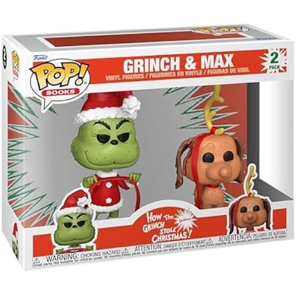 Figurine - Funko Pop! - The Grinch med Max 2PK - Hållbar Vinyl - Perfekt Gåva - Samlarobjekt