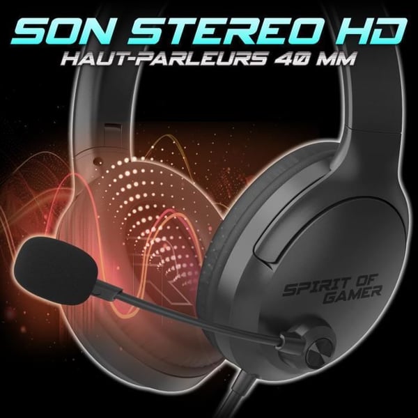Spelheadset - SPIRIT OF GAMER - PRO H4 DARK - Trådad - Stereo 2.0 - Circumaural