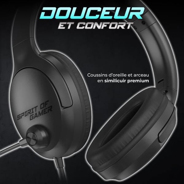Spelheadset - SPIRIT OF GAMER - PRO H4 DARK - Trådad - Stereo 2.0 - Circumaural