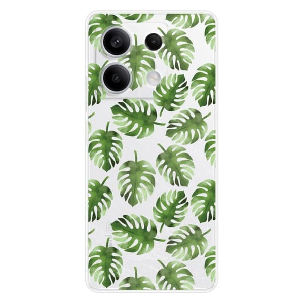 Tryckt silikonfodral som är kompatibelt med Xiaomi Redmi Note 13 5G Monstera-blad