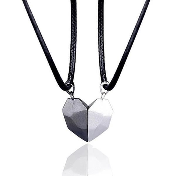 Långt halsband - Lovers Heart Parhänge Stark magnetiskt avstånd - Blandat - 1st