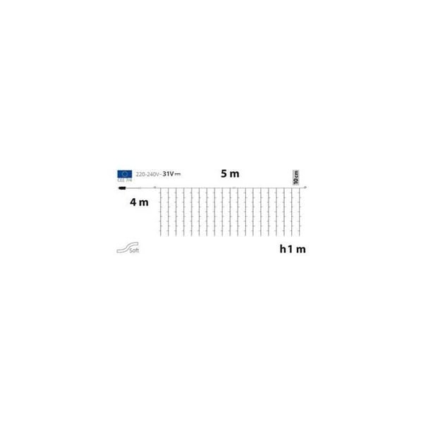 Lysgardin stor bredde 5M 500 LED kold hvid 8 tilstande 31V Lotti