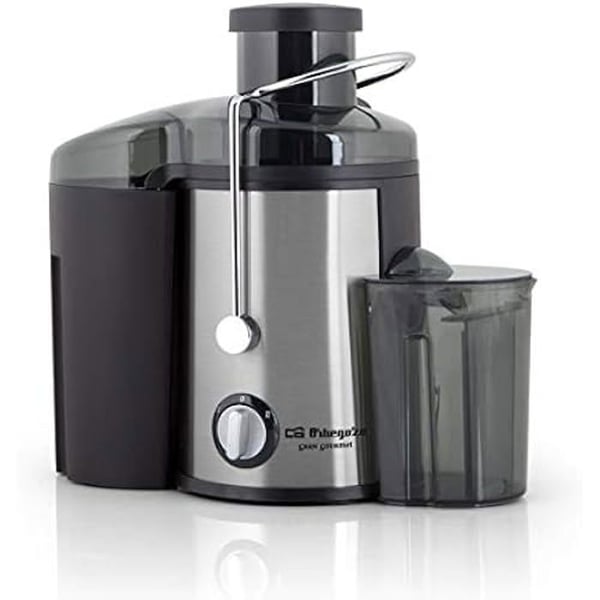 Orbegozo LI 5060 - Grönsaks- och fruktmixer, rostfritt stål, 65 mm bred mun, anti-droppsystem, 600 W, svart
