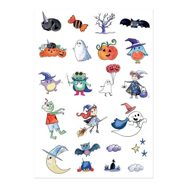 Tillfälliga tatueringar - LILLA CLOWN - Halloween - Flerfärgad - Halloween-mönster - Temporär