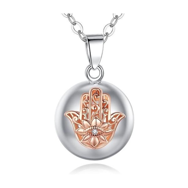 Graviditet bola halsband med Hand of Fatima lotusblomma juvel