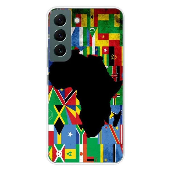 1001Coques - Silikonfodral kompatibelt med Samsung Galaxy S22 - Mönster afrikansk flagga - Originaldesign tryckt i Frankrike