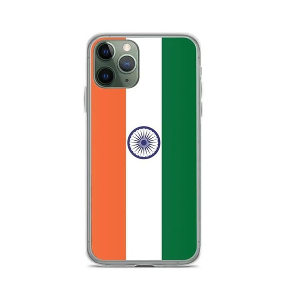 Mobilskal – Indiens flagga – Kompatibel med iPhone 11 Pro – Mjuk fodral – Slitstark och stötresistent – Silikon – Pixelforma