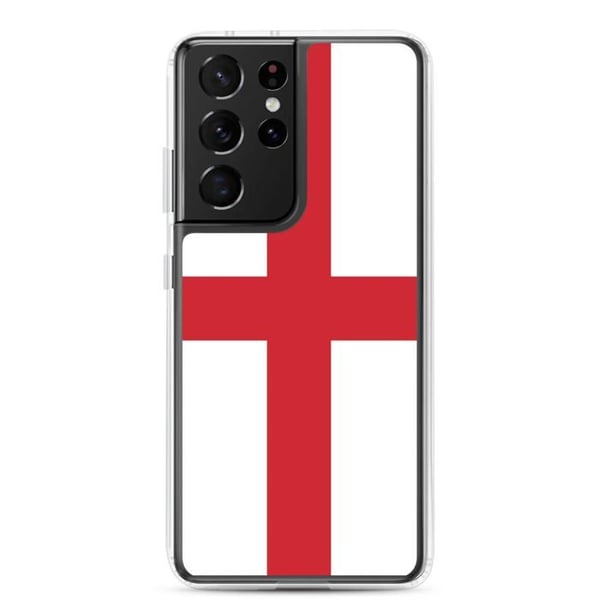 Mobilskal – Englandsflagga – Kompatibel med Samsung Galaxy S21 – Mjukt fodral – Stöttålig och stötabsorberande – Pixelforma